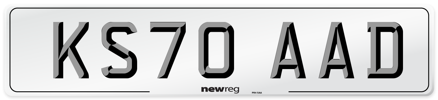 KS70 AAD Number Plate from New Reg